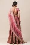 Shop_Tarun Tahiliani_Pink Brocade U Neck Bridal Lehenga Set _at_Aza_Fashions
