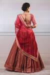 Shop_Tarun Tahiliani_Red Brocade Scoop Neck Embroidered Bridal Lehenga Set _at_Aza_Fashions