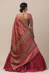 Shop_Tarun Tahiliani_Purple Brocade V Neck Chanderi Crushed Bridal Lehenga Set _at_Aza_Fashions