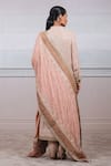 Shop_Tarun Tahiliani_Pink Silk Chiffon Mandarin Collar Chikankari Embroidered Kurta Set _at_Aza_Fashions