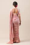 Shop_Tarun Tahiliani_Pink Silk Chiffon U Neck Chikankari Saree With Blouse _at_Aza_Fashions