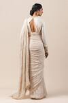 Shop_Tarun Tahiliani_White Chamundi , Foil Jersey, Silk Chikankari Saree With Blouse_at_Aza_Fashions