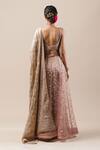 Shop_Tarun Tahiliani_Pink Silk Chiffon V Neck Chikankari Lehenga Set _at_Aza_Fashions