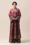 Buy_Tarun Tahiliani_Purple Handloom Cotton Mandarin Collar Kurta And Pant Set _at_Aza_Fashions