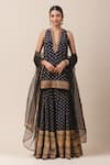 Buy_Tarun Tahiliani_Black Silk Crepe Round Printed Kurta Sharara Set _at_Aza_Fashions