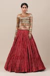 Tarun Tahiliani_Red Foil Jersey Round Printed T-shirt _Online_at_Aza_Fashions