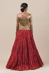 Shop_Tarun Tahiliani_Red Foil Jersey Round Printed T-shirt _at_Aza_Fashions