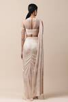 Shop_Tarun Tahiliani_Pink Round Metallic Draped Saree With Blouse_at_Aza_Fashions