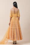 Shop_Tarun Tahiliani_Yellow Italian Tulle Round Embroidered Anarkali Set _at_Aza_Fashions