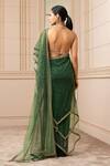 Shop_Tarun Tahiliani_Green Blouse Georgette And Indian , Drape Italian Lehenga Saree Set_at_Aza_Fashions