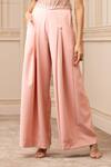 Buy_Tarun Tahiliani_Pink Corset Indian Tulle Embroidered Faux Diamonds Sweetheart And Trouser Set _Online_at_Aza_Fashions