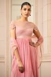 Buy_Tarun Tahiliani_Pink Anarkali Dolly Chiffon, Churidar Stretch Net, Embroidered Set _Online_at_Aza_Fashions