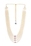 Buy_Ruby Raang_White Beads Colorblock Layered Necklace _Online_at_Aza_Fashions