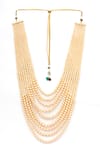 Buy_Ruby Raang_Cream Beads Handcrafted Necklace _Online_at_Aza_Fashions