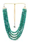 Buy_Ruby Raang_Green Faux Stones Handcrafted Layered Necklace _Online_at_Aza_Fashions