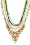 Ruby Raang_Multi Color Stones Bead And Kundan Layered Necklace _Online_at_Aza_Fashions