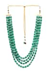 Buy_Ruby Raang_Green Faux Stones Handcrafted Layered Necklace _Online_at_Aza_Fashions