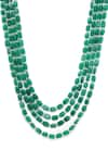 Ruby Raang_Green Faux Stones Handcrafted Layered Necklace _Online_at_Aza_Fashions