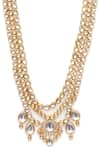 Buy_Ruby Raang_Gold Kundan Maharaja Layered Necklace _Online_at_Aza_Fashions