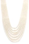 Ruby Raang_White Beads Long Necklace _Online_at_Aza_Fashions