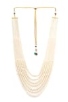 Buy_Ruby Raang_White Beads Embellished Long Necklace _Online_at_Aza_Fashions