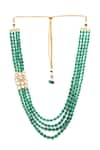 Buy_Ruby Raang_Green Faux Stones Layered Necklace _Online_at_Aza_Fashions