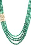 Ruby Raang_Green Faux Stones Layered Necklace _Online_at_Aza_Fashions