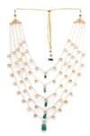 Buy_Ruby Raang_White Pearls Kundan And Studded Necklace _Online_at_Aza_Fashions