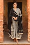 Buy_Gulabo Jaipur_Black Cotton V Neck Printed Anarkali Set For Women_at_Aza_Fashions