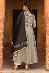 Shop_Gulabo Jaipur_Black Cotton V Neck Printed Anarkali Set For Women_at_Aza_Fashions