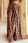 Swati Vijaivargie_Yellow Chanderi Silk Embroidery Shirt Collar Wrap Pant Set _at_Aza_Fashions