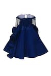 Shop_Fayon Kids_Blue Silk Sequins, Ruffles Gown _at_Aza_Fashions
