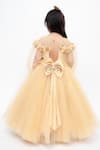 Shop_Fayon Kids_Gold Applique Flared Gown For Girls_at_Aza_Fashions