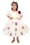 Buy_Fayon Kids_Beige Applique Flared Dress For Girls_at_Aza_Fashions