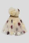Fayon Kids_Beige Applique Flared Dress For Girls_Online_at_Aza_Fashions