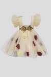 Shop_Fayon Kids_Beige Applique Flared Dress For Girls_Online_at_Aza_Fashions