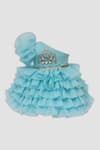 Buy Fayon Kids Blue Organza Sequins, Beads One Shoulder Ruffle Dress at Aza Fashions Buy_Fayon Kids_Blue Organza Sequins, Beads One Shoulder Ruffle Dress _at_Aza_Fashions