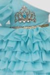 Buy Fayon Kids Blue Organza Sequins, Beads One Shoulder Ruffle Dress Online at Aza Fashions Buy_Fayon Kids_Blue Organza Sequins, Beads One Shoulder Ruffle Dress _Online_at_Aza_Fashions