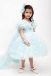 Buy_Fayon Kids_Blue Net Rhinestones Embellished High-low Dress _at_Aza_Fashions