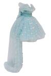 Fayon Kids_Blue Net Rhinestones Embellished High-low Dress _Online_at_Aza_Fashions