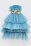 Buy_Fayon Kids_Blue High-low Tiered Gown For Girls_at_Aza_Fashions