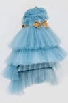 Fayon Kids_Blue High-low Tiered Gown For Girls_Online_at_Aza_Fashions