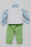 Shop_FAYON KIDS_White Cotton Suiting Balloon Motif Waistcoat And Pant Set _at_Aza_Fashions