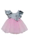 Buy_Fayon Kids_Pink Colorblock Dress For Girls_at_Aza_Fashions