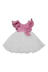 Buy_FAYON KIDS_White Net Colorblock Dress _at_Aza_Fashions
