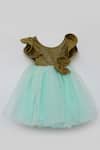 Buy_Fayon Kids_Blue Net Bows Colorblock Dress _at_Aza_Fashions