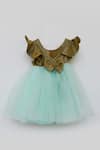 Shop_Fayon Kids_Blue Net Bows Colorblock Dress _at_Aza_Fashions