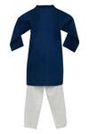 Shop_Fayon Kids_Blue Cotton Silk Kurta Set For Boys_Online_at_Aza_Fashions