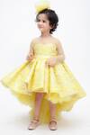 Buy_Fayon Kids_Yellow Net Applique Embroidered High-low Gown _at_Aza_Fashions