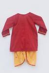 Buy_Fayon Kids_Red Cotton, Silk Sequins, Lace Printed Kurta And Dhoti Pant Set _Online_at_Aza_Fashions